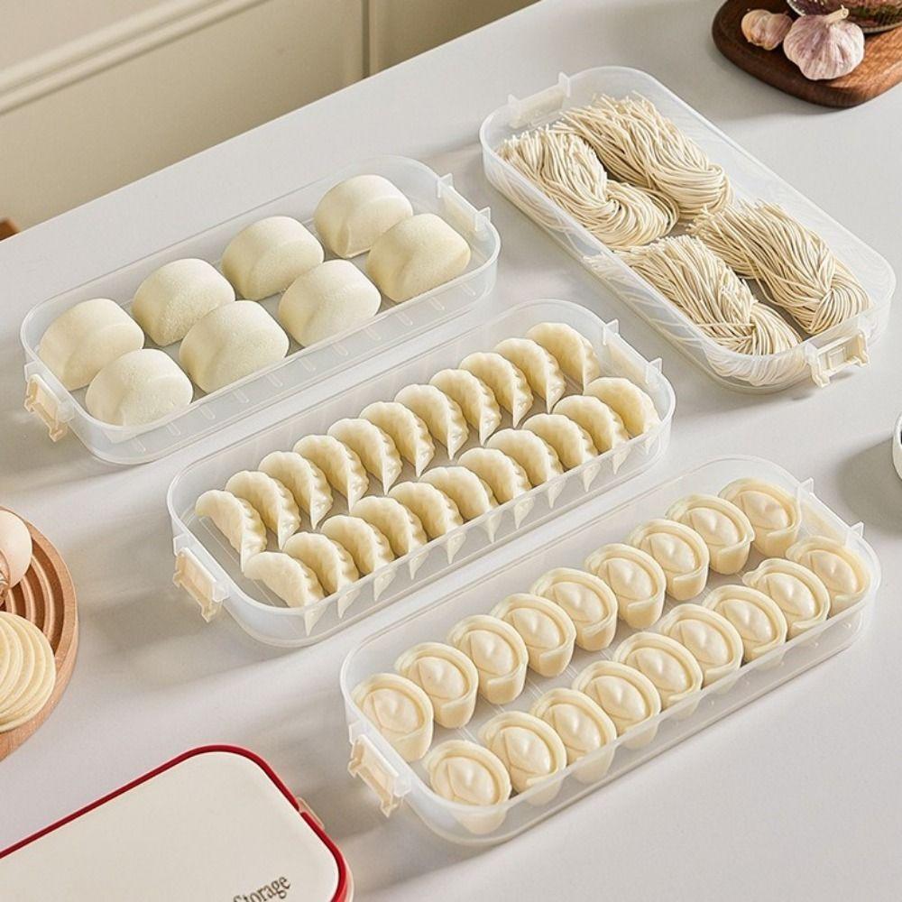 Plastic Dumpling Box Multi-Layer Transparent Food Egg Frozen Box Sealed Large Capacity Wonton Fresh-Keeping Organizer for Home