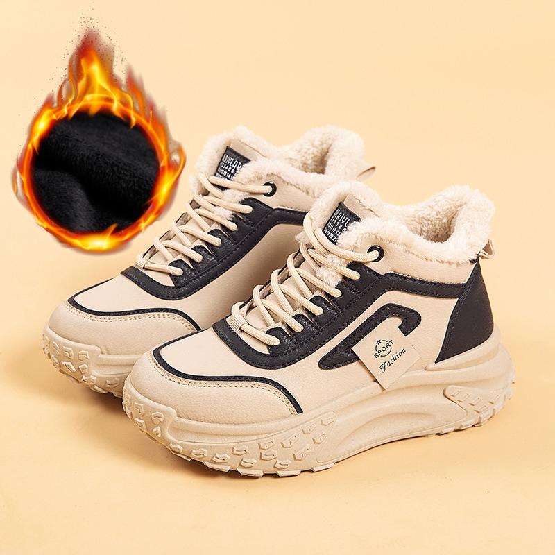 Winter Plus Velvet Warm Snow Boots, High-top Waterproof Ladies Thick-soled Wear-resistant Sports Cotton Shoes