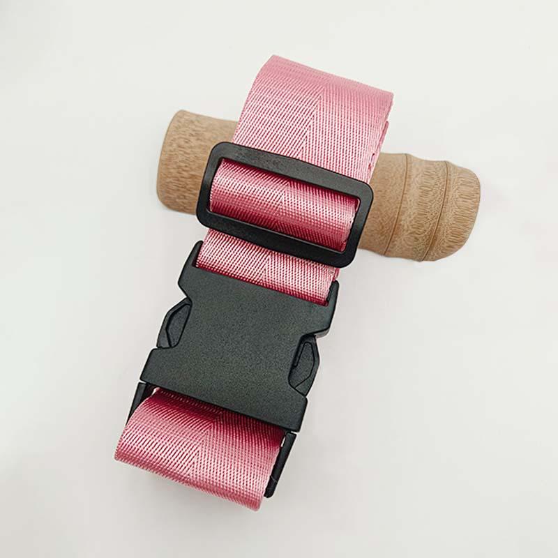 Solid Color Nylon Luggage Strap with Herringbone Pattern, Password Lock, and One-Word Handle