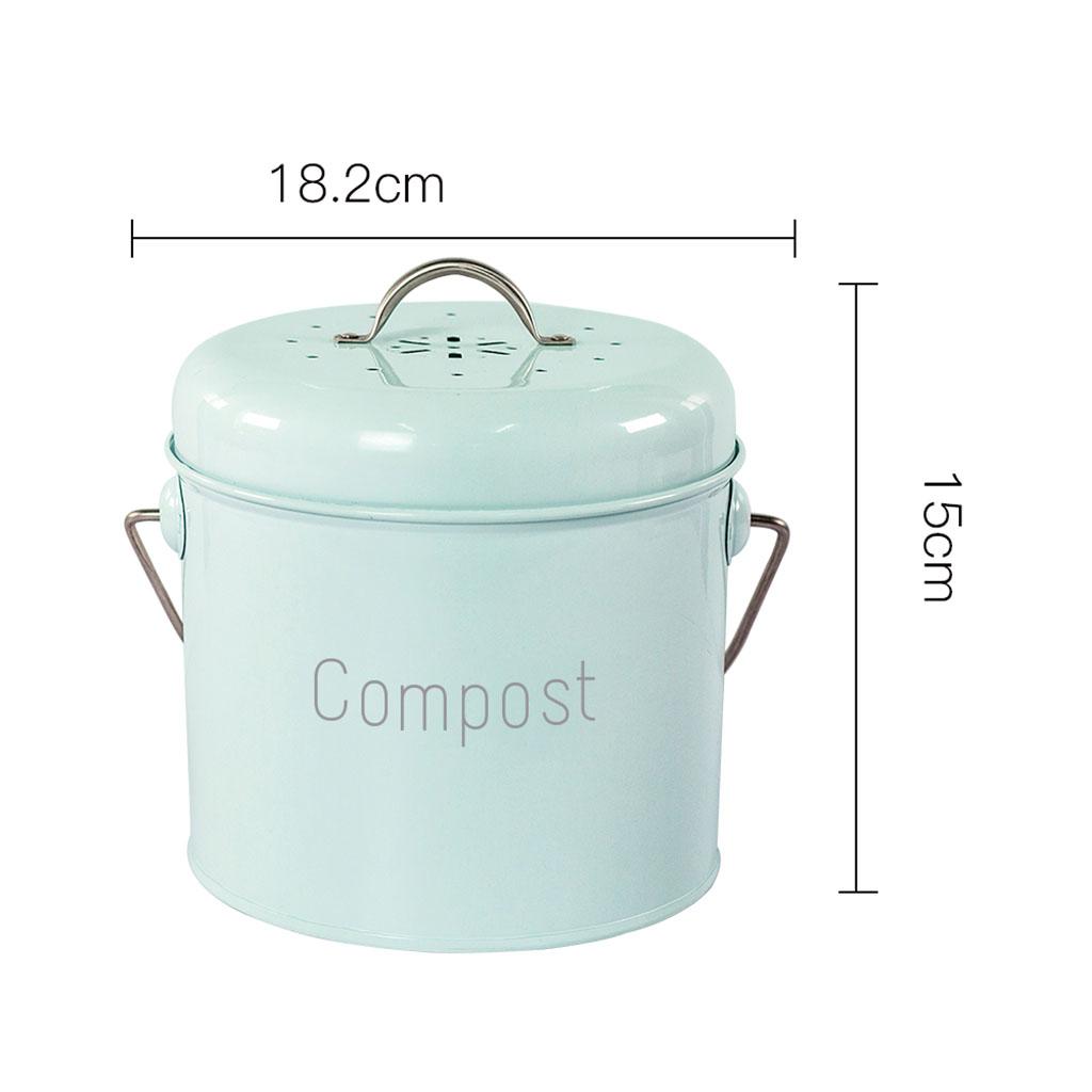 Metal Kitchen Compost Bin Kitchen Countertop Kitchen Trash Can WIth Lid for Food Scrap Farmhouse Wastebasket