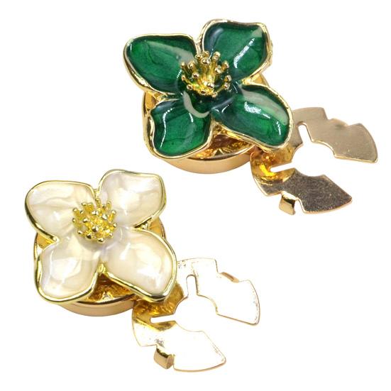 Blumenknopf-Abdeckung Damen Blumiger Knopf-Clip-Abdeckung Abnehmbar Dekorativ Ohne-Nähen Knopf-Abdeckung für Hemden Blusen Knöpfe
