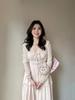 Pink French Lace Patchwork Camisole Dress - Gentle Summer Vacation Style Fairy Long Dress