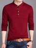 Men's Long-Sleeve Stand Collar Base Layer Shirt - Pure Cotton Solid Color, Slim Fit, Korean Style for Spring & Autumn