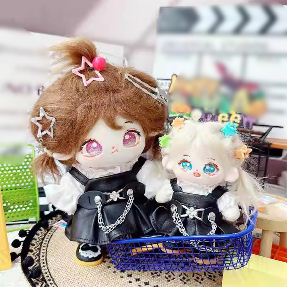 Niannyyhouse 10cm~15cm 20cm Plush Toy Clothes: White Shirt, Black Skirt, Cotton Doll, Dress-up Accessories (10cm~15cm)