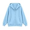 Women's Casual Hooded Long Sleeve Button Up Sweatshirt Color
