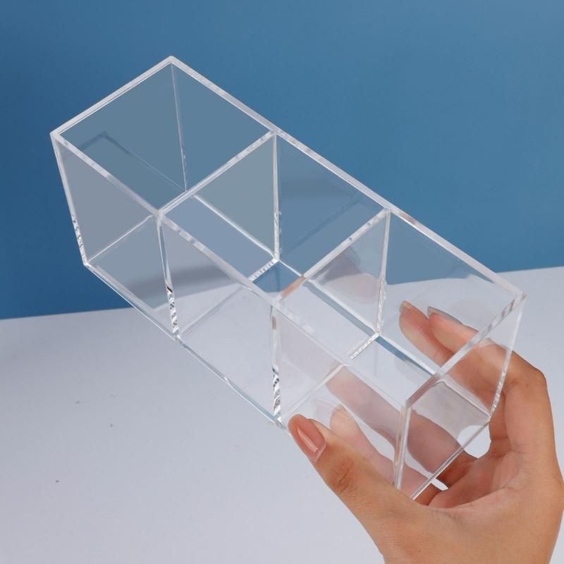 Klare Acryl 3-Schlitz Kosmetik-Aufbewahrungsbox Professioneller Make-up-Pinselhalter Organizer Für Beauty-Enthusiasten