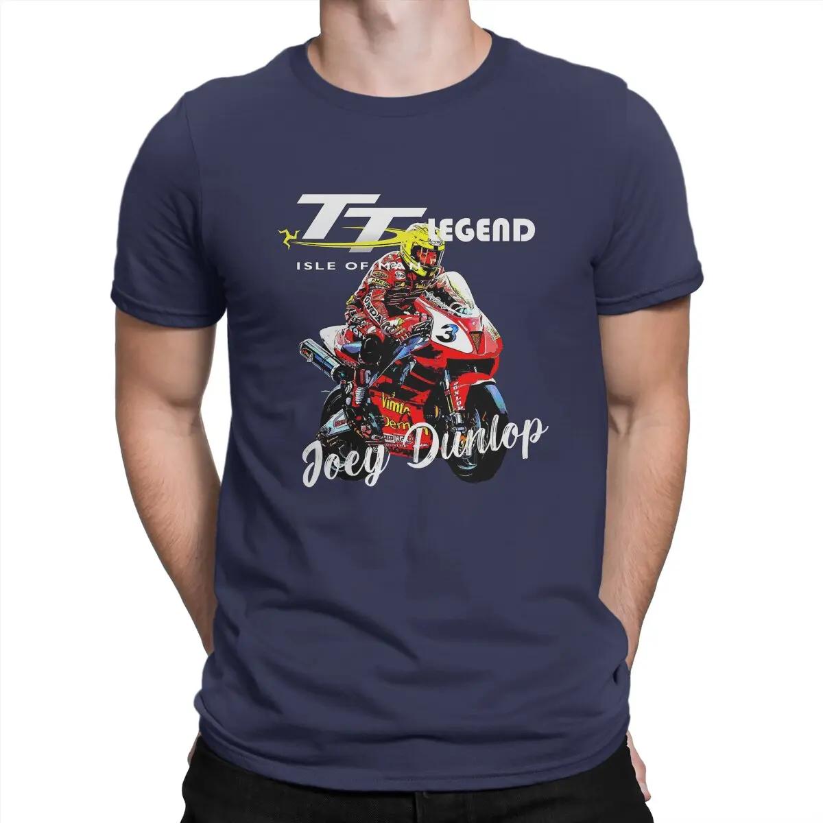 Футболка Joey Dunlop TT Legend Оверсайз Мужская Одежда Хлопок Топы Мотоциклист Гонки Принт Футболки Парень Повседневная Короткий Рукав XL
