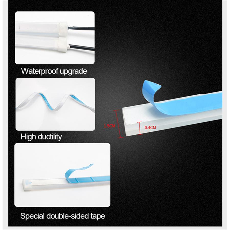 2X RGB APP 45CM Slim Flexible LED DRL Daytime Running Strip Light For Headlight