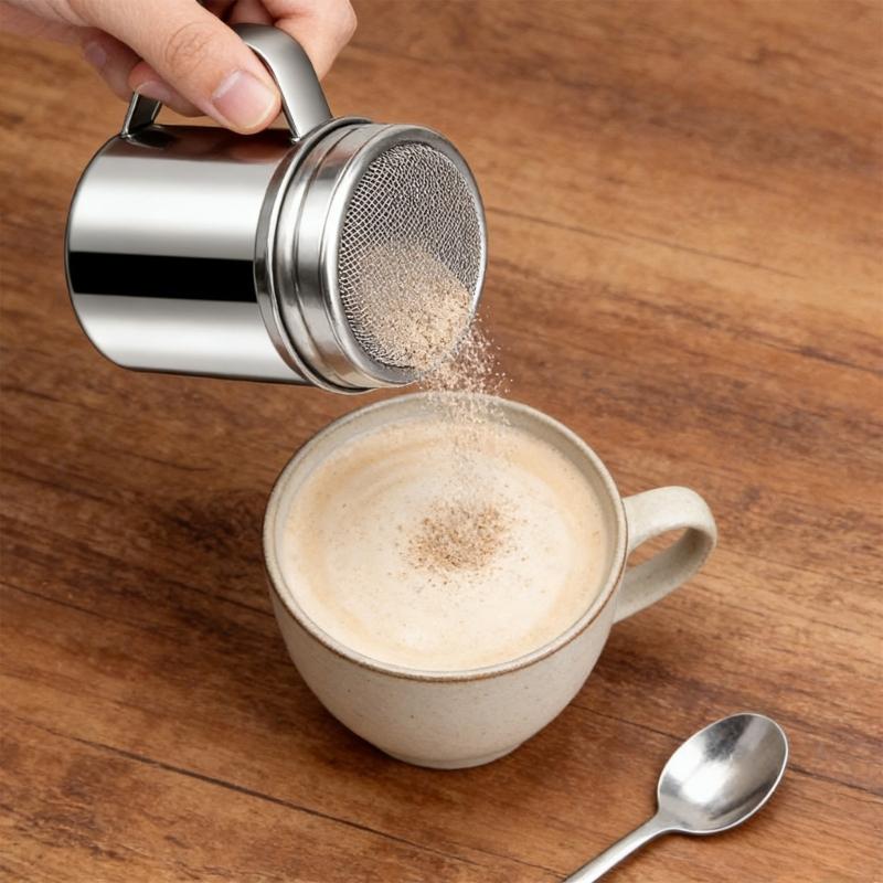 Pack of 2 Food Grade 304 Stainless Steel Flour Shakers Including Removable Sifter Comfort Handle Icings Sugar Sieves