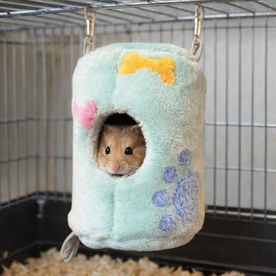 Fashion Warm Hamster Hammock Thicken Velvet Hanging Bird Nest Cartoon Pattern Tunnel Design Squirrel Beds Winter