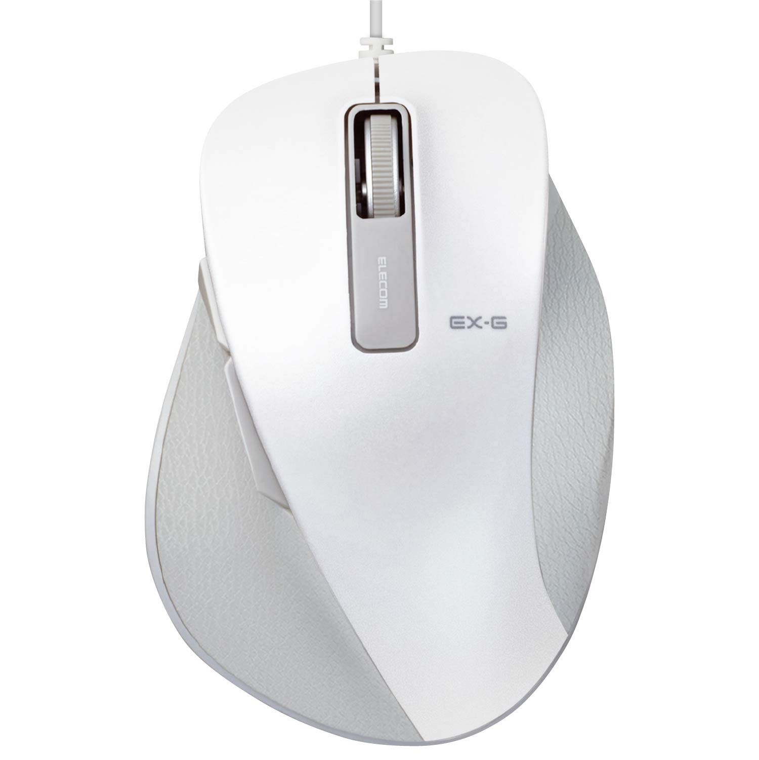 

ELECOM Mouse Wired L Size 5 Buttons with Back and Forward BlueLED Master of Grip White (Equipped Buttons) M-XGL10UBWH