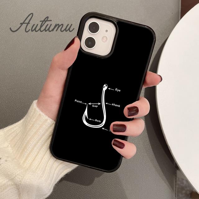 Fish Hook Fishing Phone Case for iPhone 17 Air 15 16 16e 11 12 13 14 Pro Max Plus Cover coque Fundas Shell