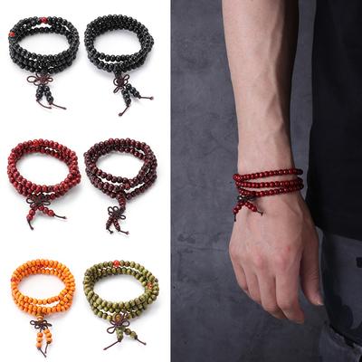 Chapelet Femmes Bouddhiste Bouddha Bracelet Bois de Santal Naturel Méditation Bracelet Chapelet en Bois