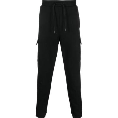 EA7 Solid Color Drawstring Cuffed Knit Sports Pants Men Bottoms Black 6RPP63-PJ07Z-1200