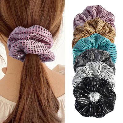 Haarseil Glitzernde Pailletten Hohlmasche Haargummi Keine Beschädigung Hohe Elastizität Pferdeschwanzhalter Tägliches Haaraccessoire
