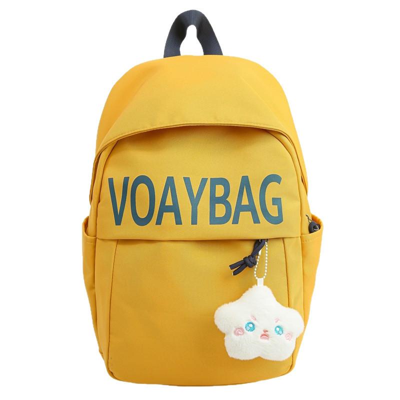 Nylon College Student Backpack With Letter Print Design And Comfort For Daily Use
