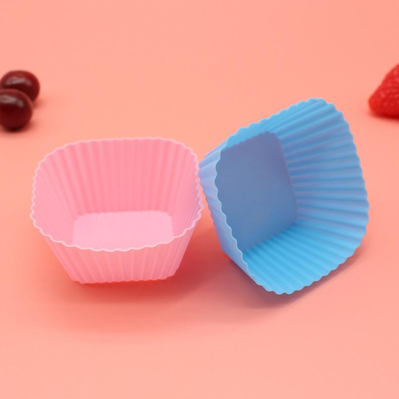 

Силиконовая форма для детского питания, круглая, квадратная, устойчивая к высоким температурам, силиконовая форма для выпечки кексов, чашка для кексов square синий