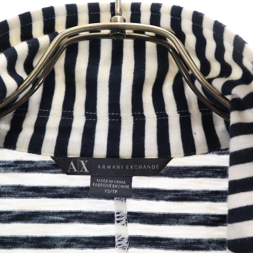 Armani Exchange Border Langarm Revers Strickjacke XS weiß Damen Gebraucht