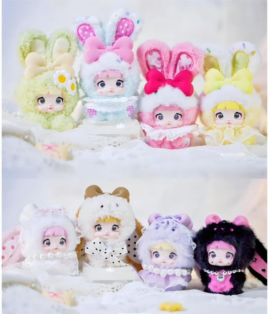 [TRRCEPOS] Nommi Sweetheart Bunny Blind Box (1 stk), Lovebu Plysjleke, Autentisk  Myk Kaninøre Nøkkelring & Blind Box  8 Typer + 2 Tilfeldige Hemmelige