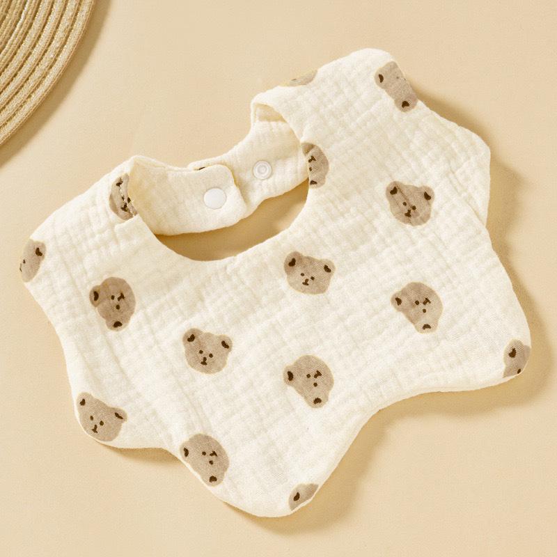 Six-Layer Cotton Petal Bib for Newborns, Boys & Girls - Thin, Soft & Absorbent