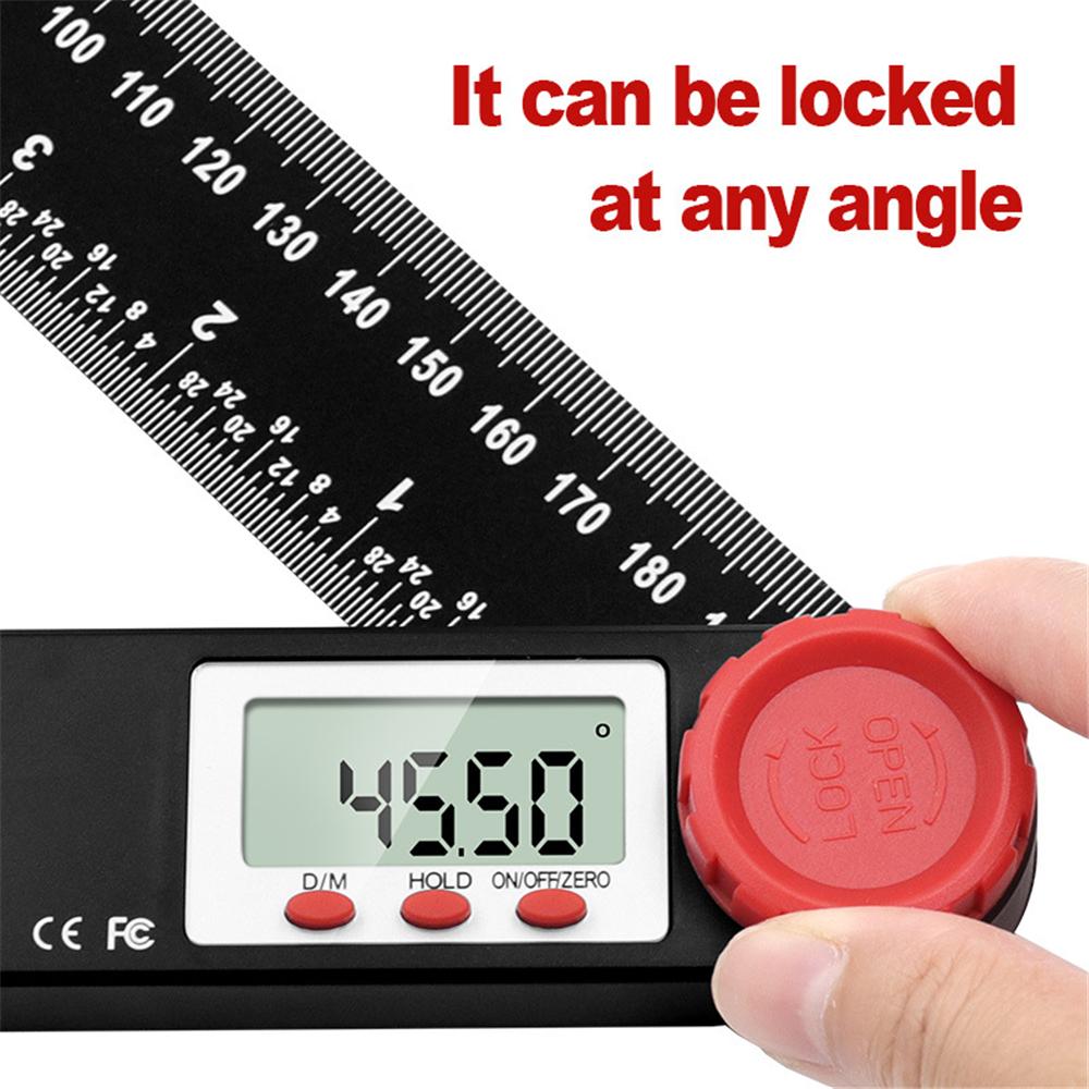 4 In 1 Digital Display Angle Ruler Woodworking Tool w/ Spirit Level Square Ruler