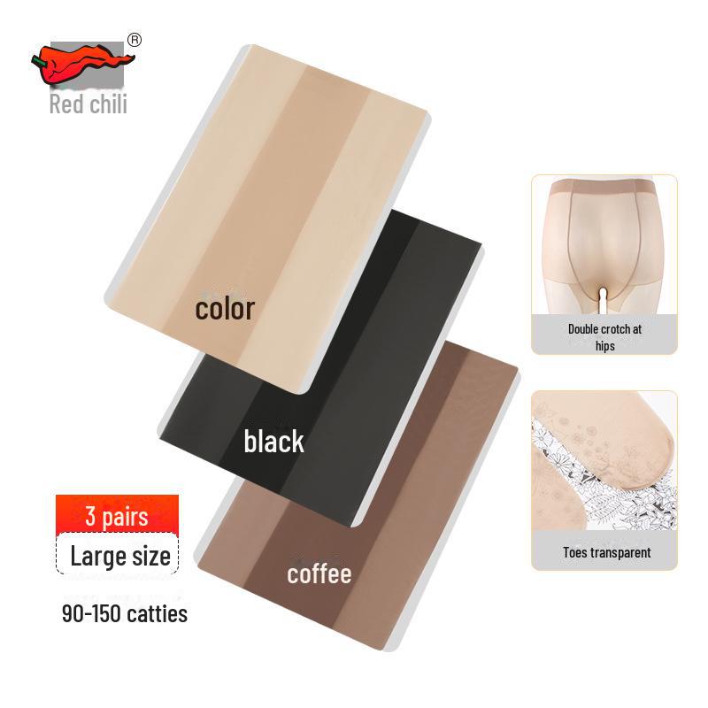 Red Pepper Damen Sommer Anti-Fadenzug Strapazierfähige Strumpfhose, Übergröße, 3 Paar