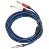 3.5mm Stereo Male to Dual 6.35mm Mono Male o Cable Nylon Aluminum Alloy Splitter Cable 5m
