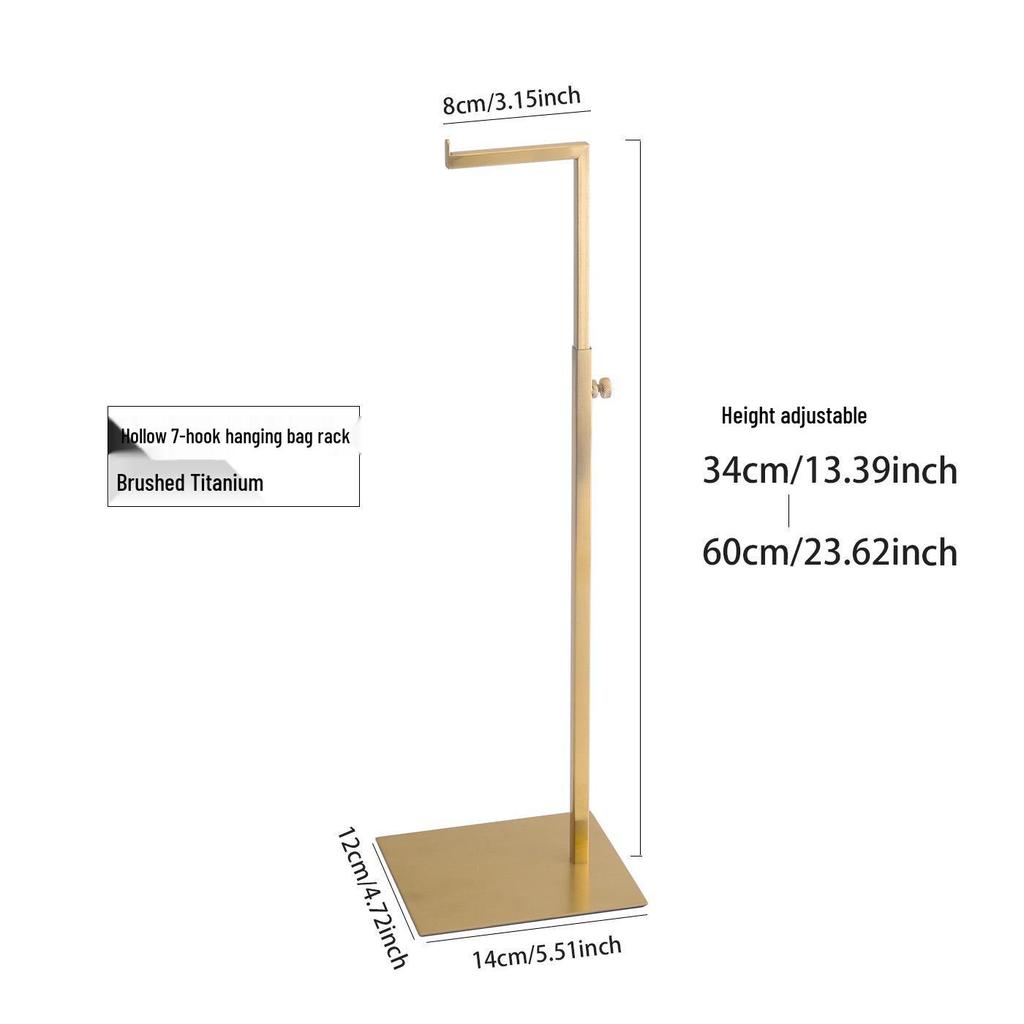 Adjustable Stainless Steel Handbag Display Stand with Gas Spring