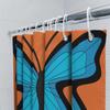 Stylish Bathroom Decor Butterfly Shower Curtain Bold Colorful Blue Orange Print For Home Bath Decoration