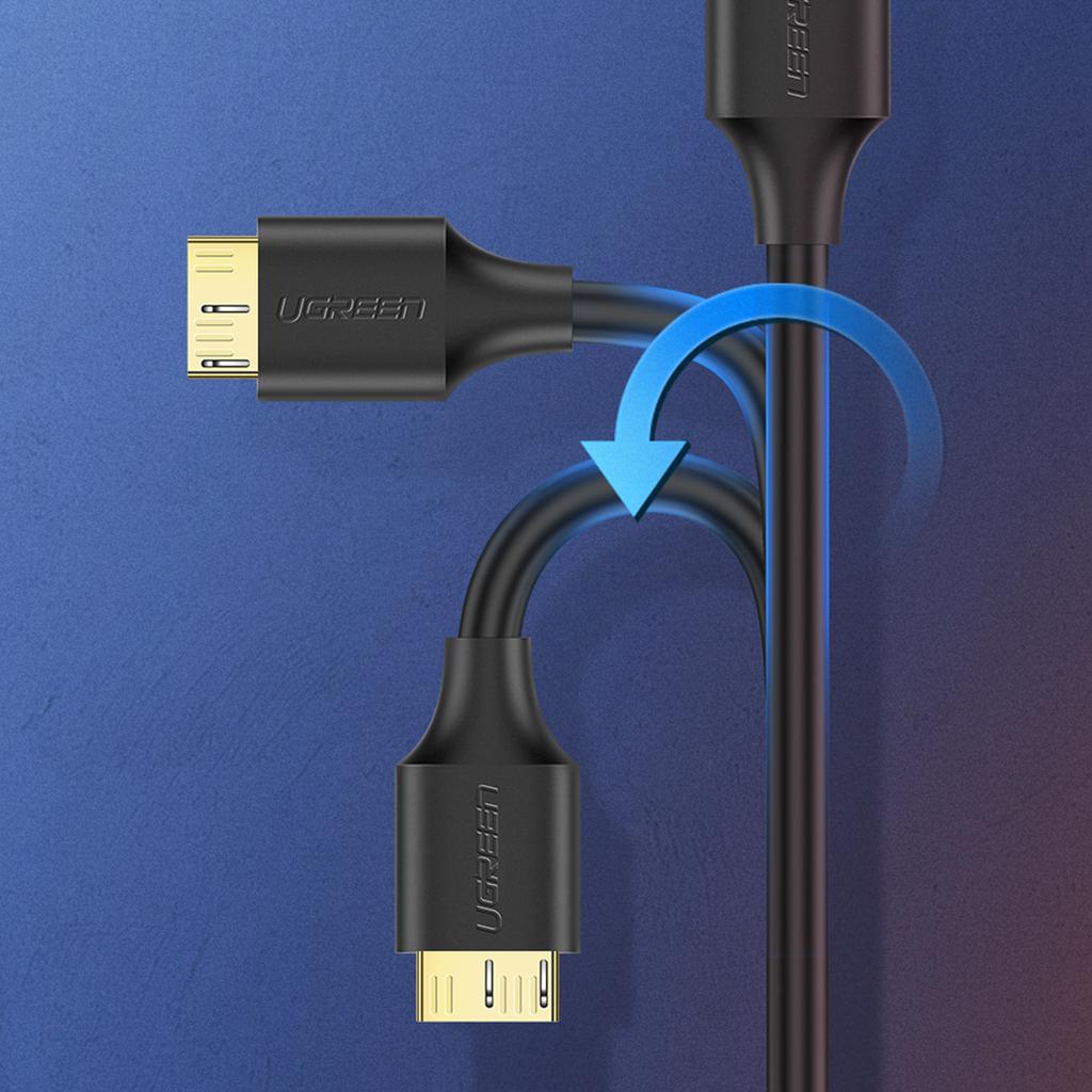 Ugreen US130 High-Speed USB-A 3.0 to Micro USB-B Cable, 2m Black