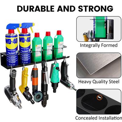 Bottle Holder, Air Tool Organizer, for Garage and Workspace, 5 Cans with 6 Slots
