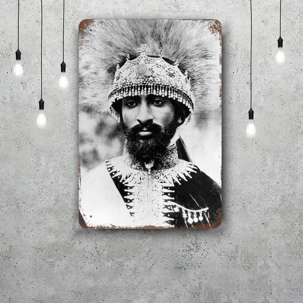Haile Selassie Classic Poster Rusty Metal Plaque Retro Decorative Plate Bar Man Cave Garage Club Metal Sign Wall Decoration