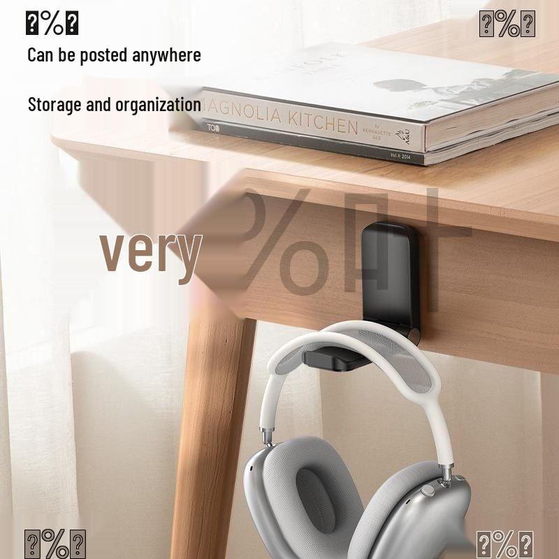 Under-Desk Headphone Hanger & Wall Mount Bracket for Over-Ear Headphones