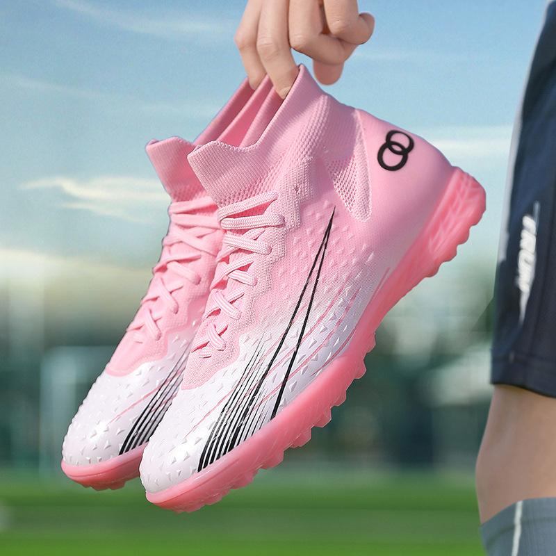 School season high-top football shoes men's and women's TF broken nails artificial turf AG long nails student training football shoes 46