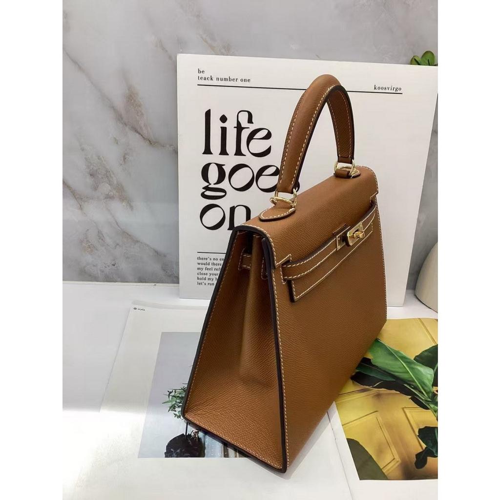 Erste Schicht Rindsleder Handflächenmuster Zweite Generation Kelli Tasche tragbare Schulter-Umhängetasche mit doppeltem Schultergurt (M09KL)