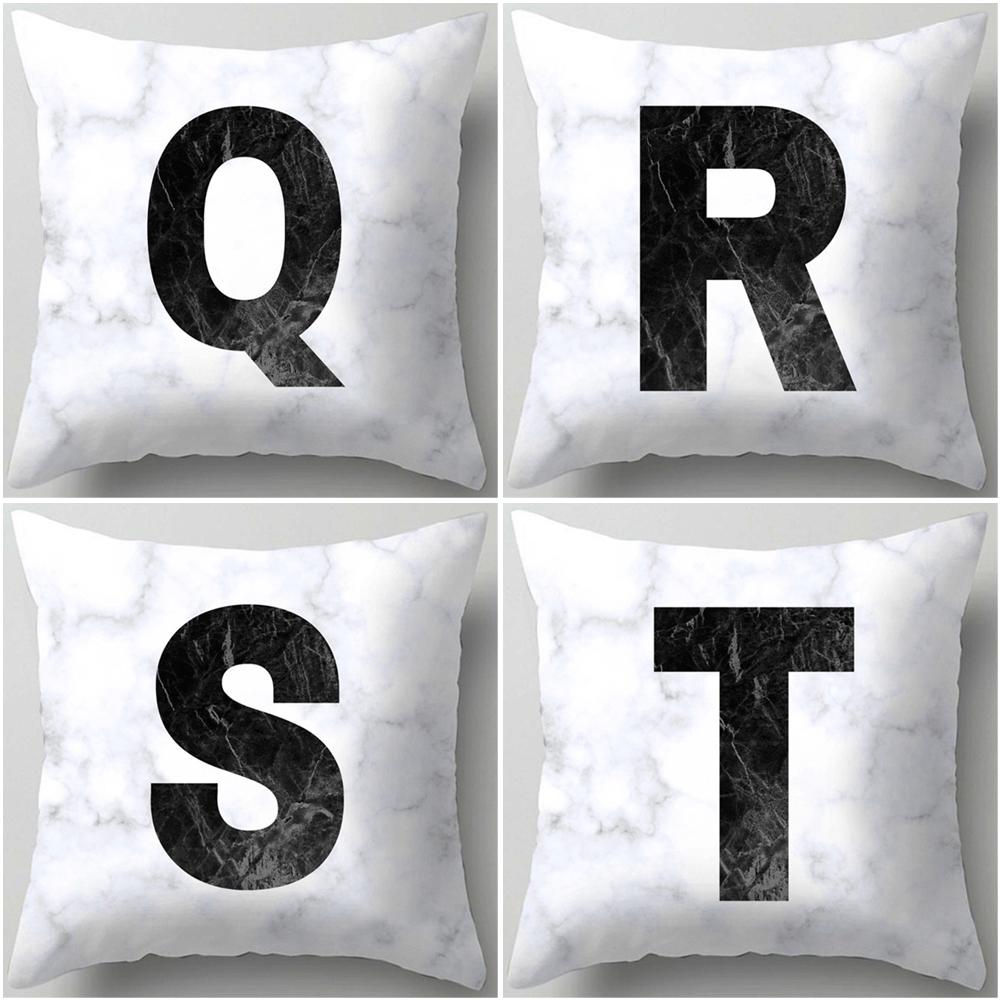 Marble Letter Print Pillowcase Decorative Pillow Sofa Cushion Cover Home Decor Pillowcase
