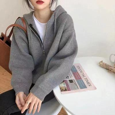 Cardigan Women Spring and Autumn Versatile Latest Knitted Cardigan Women 2022 Slouchy Solid Casual Long Sleeve Sweater Coat