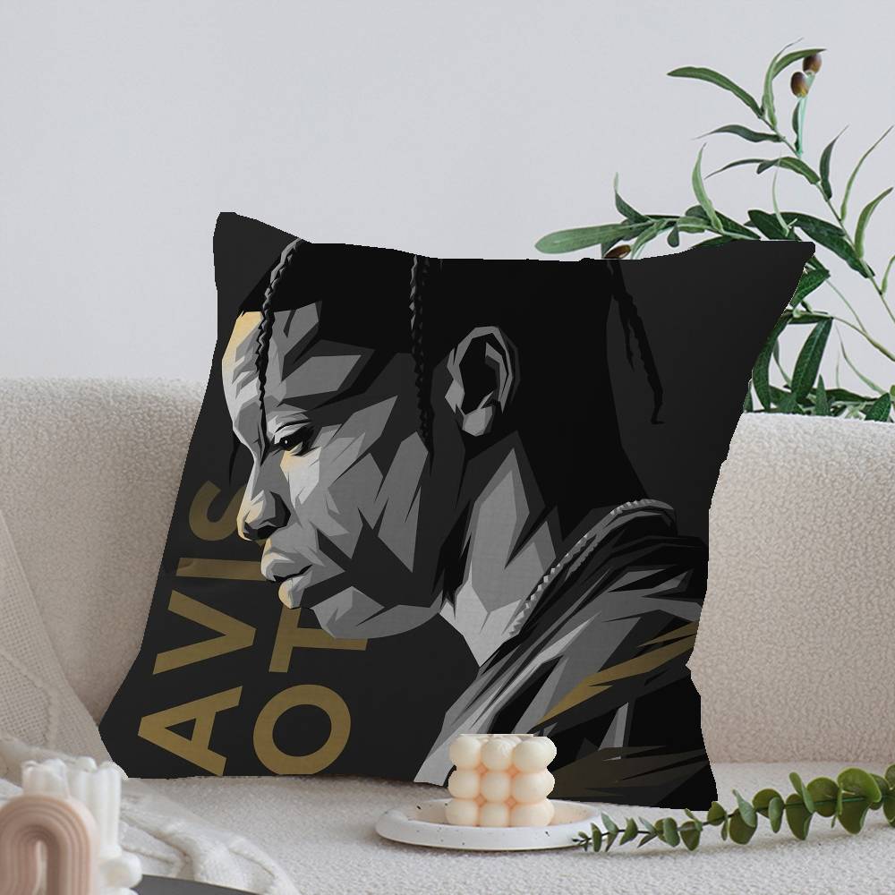 

Rap T-Travis S-Scott Cushion Cover Pillowcase Upholstery Sofa Throw Pillow Home Decor Pillowcas 12x12Inch