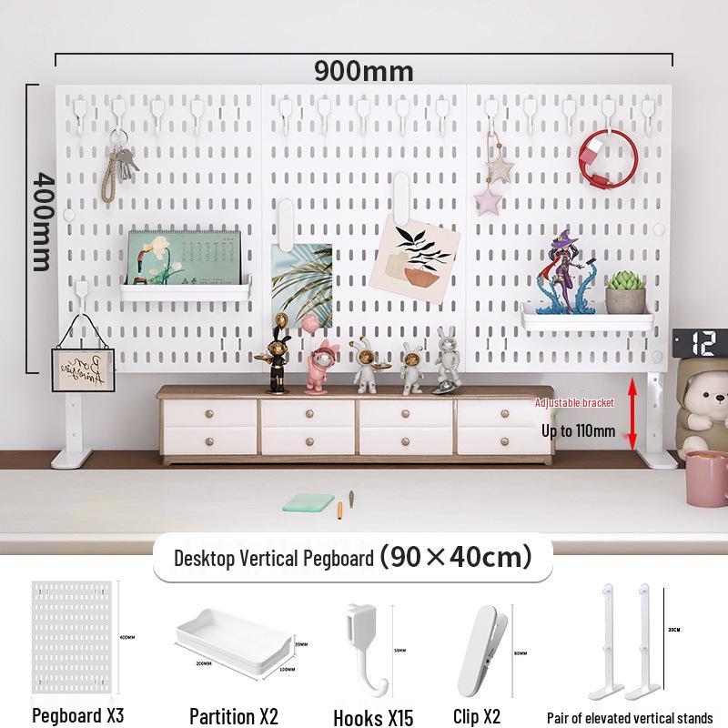 Desktop DIY Pegboard: Large Accessory Holder for Office or Home Desk, Clamp-Standing Storage, Hanging Rack, Countertop Decoration Display.