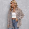 Women's Casual Plaid Shirt Long Sleeve Loose Fit Button Down Top with Multiple Color Options