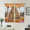 2 Pieces, Christmas Tree Curtains -30% Blackout - Suitable for Living Room, Bedroom, Kitchen, Home Decoration