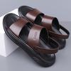Fashion Summer New Leather Sandals for Men Fashion Casual Solid Color Dual-use Beach Shoes Male Soft Sole Designer Slipper Shoes Man