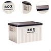 Lidded Storage Bin Container Car Trunk Organizer Utility Crate with Handles Box Lid for