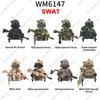 Hot Military Building Blocks Ghost Special Forces Soldiers Action Figures Bandits Accessories Gun Weapons Mini Dolls Bricks Toys