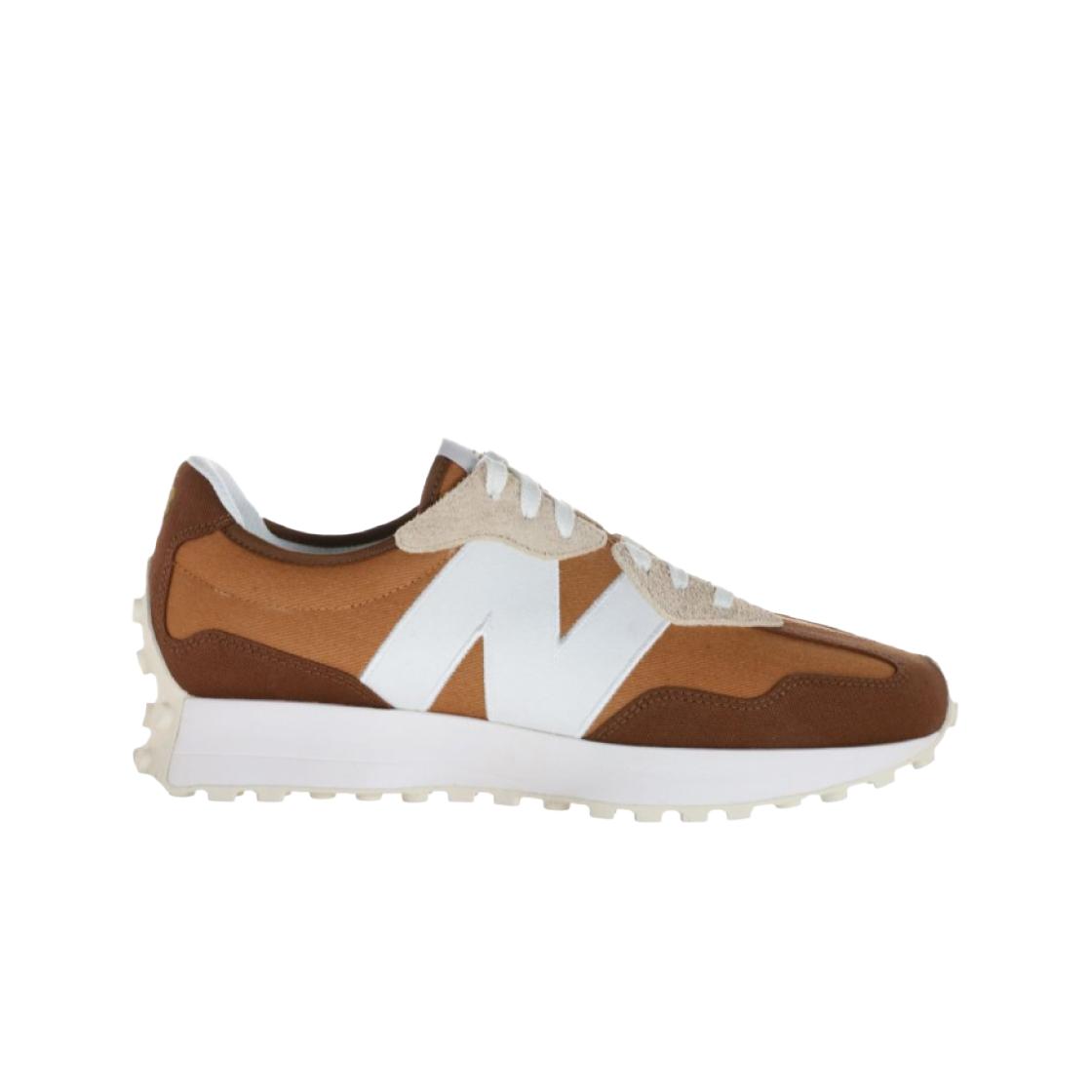 

Мужские кроссовки New Balance 327 коричнево-белые MS327DD