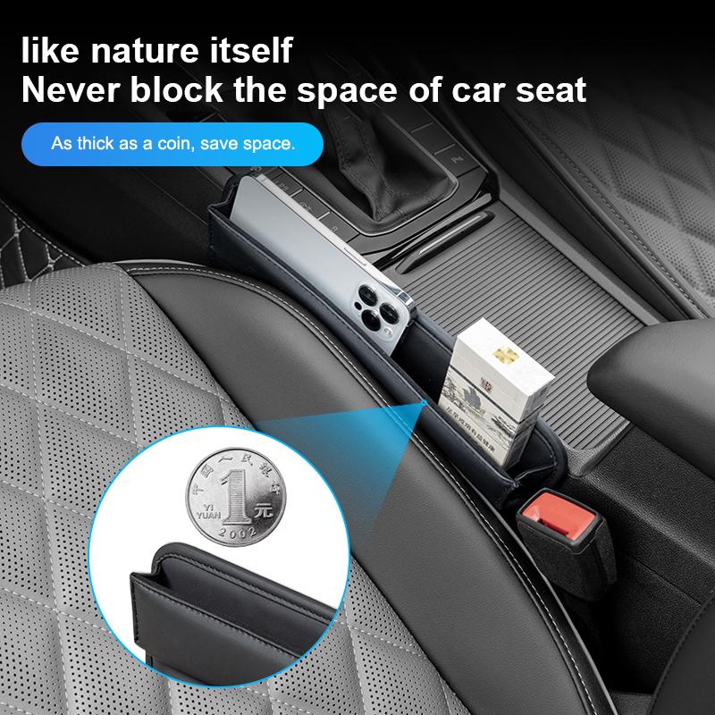 Universal Car Seat Gap Organizer PU Leather Auto Console Side Pocket Seat Crevice Storage Box Interior Accessory
