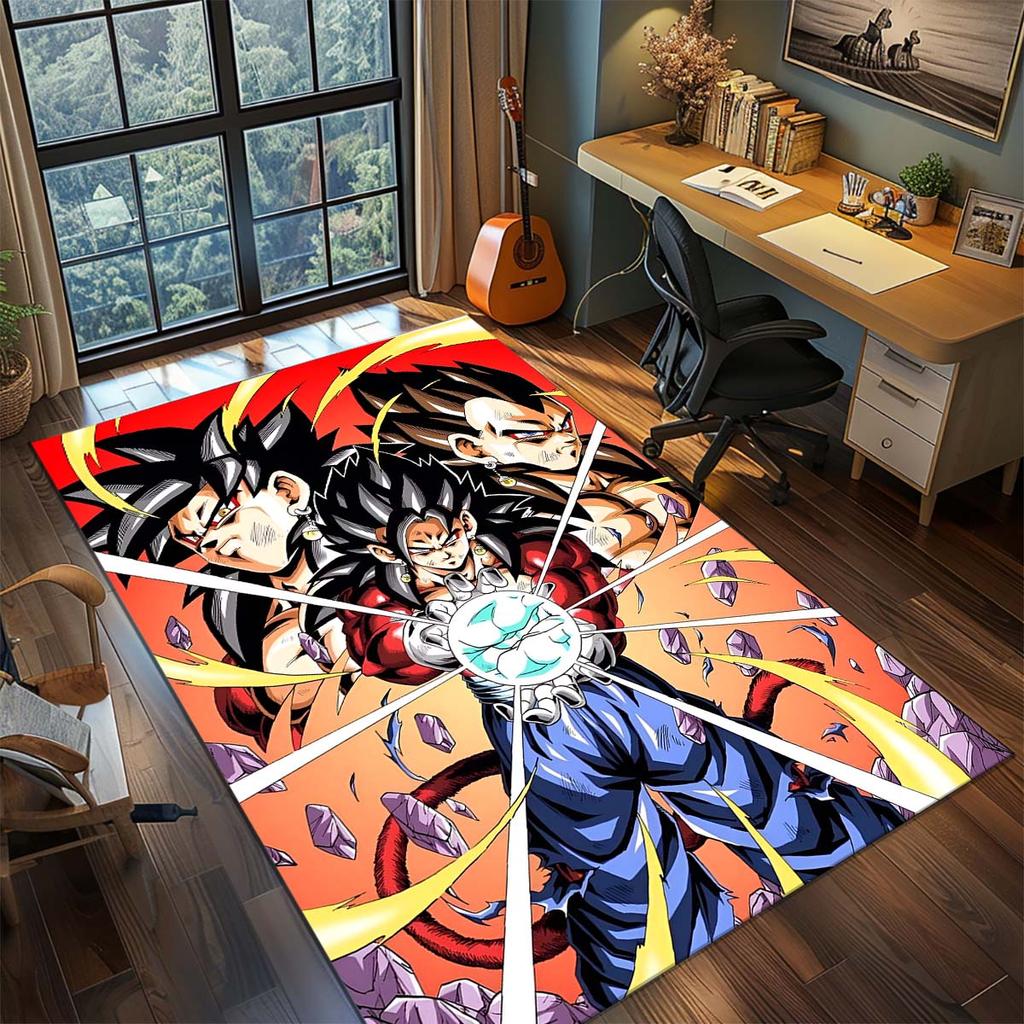 Dragon Ball Goku Anime Rug Carpet Large Area Rug Non Slip Washable Floor Mat Gamer Room Bedroom Home Decor -QJY