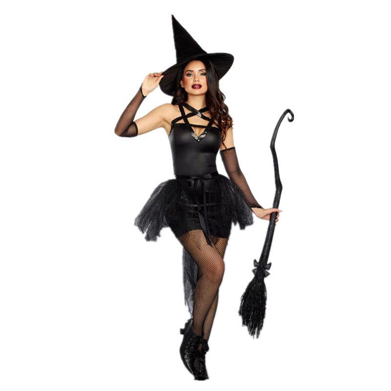 Womens Halloween Outfit Witch Cosplay Enchantress Costume Sleeveless Fancy Dress