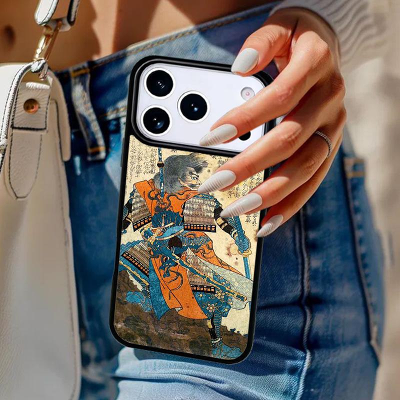 Japan Samurai Art Phone Case For iPhone 17 Air 14 15 13 12 Max Cover For Apple 14 15 16 16e 11 Pro Max Plus