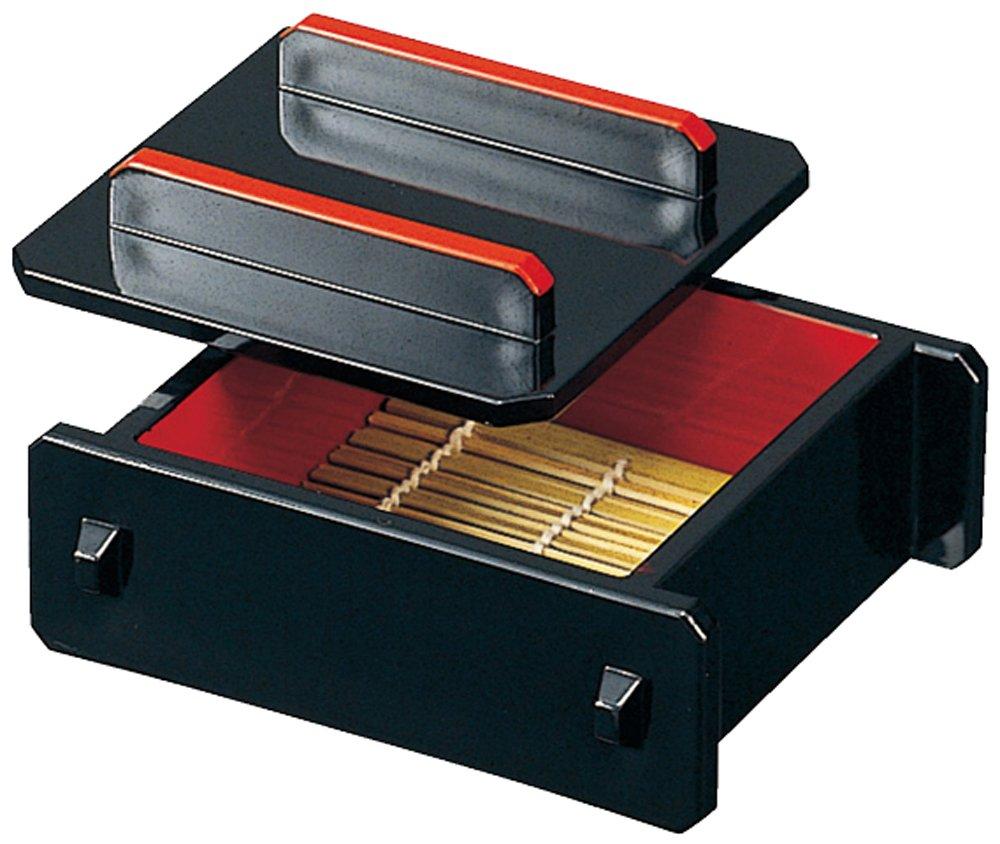 

Fukui Craft Bamboo Blind Plate with Made in Deluxe Corner for Mini Black and Lid, Japan, Cut, Soba, Steamer, Red, 3-558-2